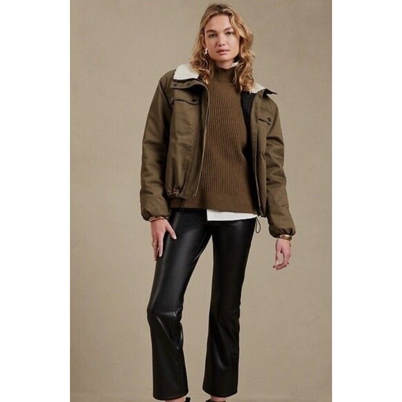 Banana Republic Drawcord Utility Jacket  New Heritage Olive Women’s Size Large - Picture 13 of 13